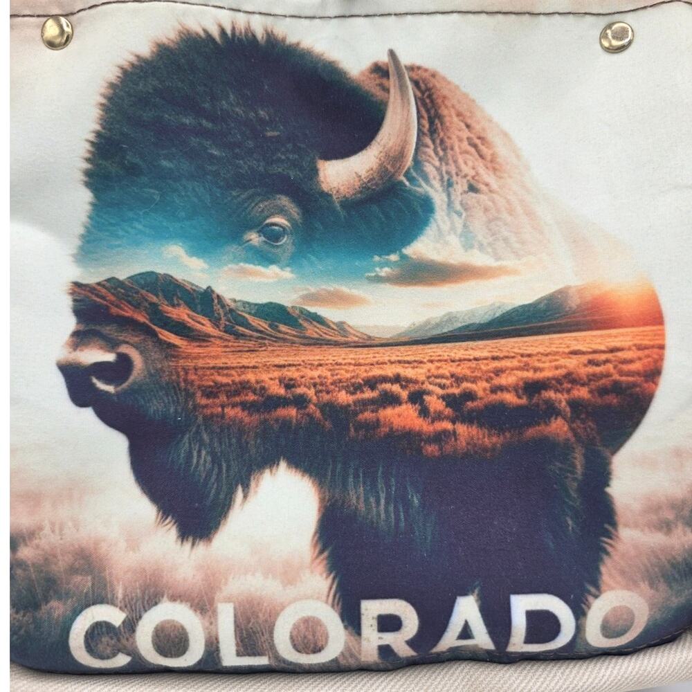 Handmade Colorado Buffalo Small Double Top Handle Backpack Purse Shoulder Straps - Picture 3 of 11